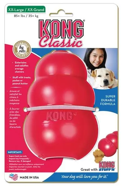 Kong Classic XXLarge Rød - klassisk tyggelegetøj i gummi